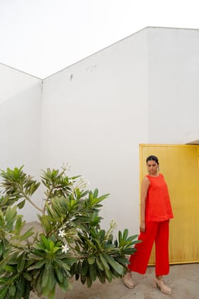 Scarlet Linen Co-Ord-S
