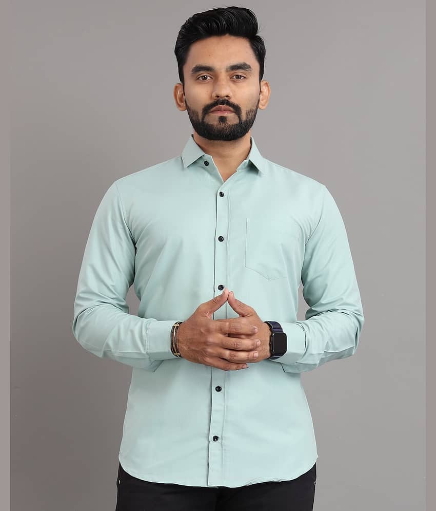 Nofilter Cotton Blend Regular Fit Full Sleeves Men's Formal Shirt - Green ( Pack of 1 )