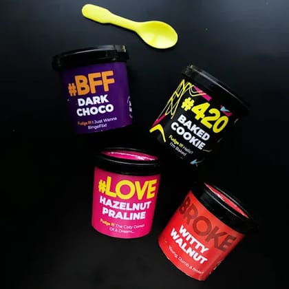 Cravings Combo Cake Tubs!- Assorted Combo Of 4 Fudge Uni-Tubs
