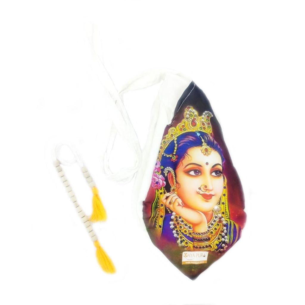 MAYAPURI Beautiful Radha Printed Chanting Bag or Japa Mala Bag with Sakshi Mala - Pooja Needs | Buy online on ZillyBuy