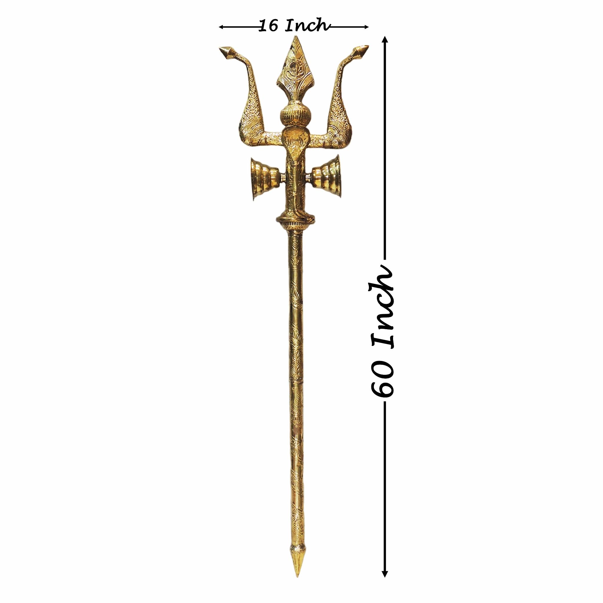Brass Trishul, Height : 60 Inch (ZMAS138 U)