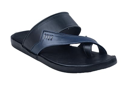 Titas Gents Black / Blue Chappal-Black/Blue / 5