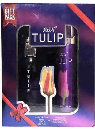 AGN Tulip Perfume And Deodorant Gift Set, 70 ml + 200 ml