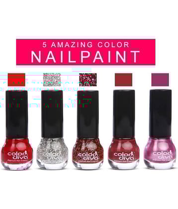 Color Diva Amazing Nail Polish Multicolor Natural Pack of 5 5 mL