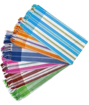 Feather Green Set of 5 Non Terry Bath Towel Multi