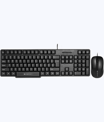 Zebronics Black USB Wired Keyboard Mouse Combo