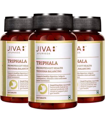 Jiva Triphala Tablets For Immunity Booster Relives Constipation - 120 Nos (Pack of 3)