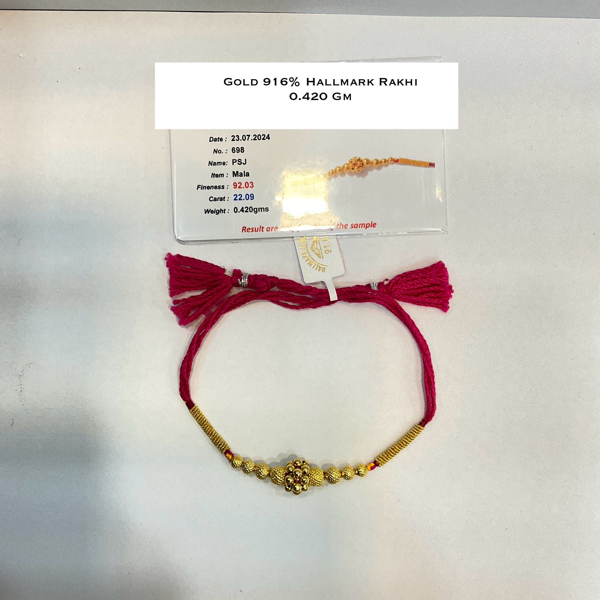 Gold Rakhi 916% Hallmark 4