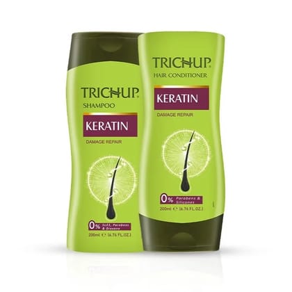 Trichup Keratin Shampoo 200ml & Conditioner 200ml – Strengthen Hair, Repair Damage, Restore Elasticity & Reduce Breakage