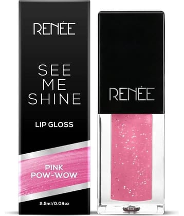 RENEE See Me Shine Lip Gloss - Pink Pow-Wow, Non-Sticky, Long Lasting, 2.5ml