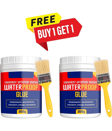 (Pack 2) Crack Seal Glue 300gm with Brush, Transparent Waterproof Glue, Leakage proof glue, Leakage Glue, wall leakage glue, waterproof adhesives GLUE, Water leakage glue