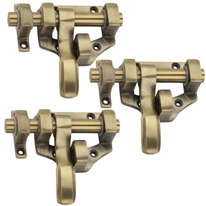 BUCKLER Latching Draw Hasp Latch (Aluminium, Stainless Steel) Gold Antique, Size -4 Inch-Pack of 3