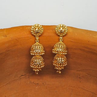 Traditional 1gm gold and micron plated  jhumkis