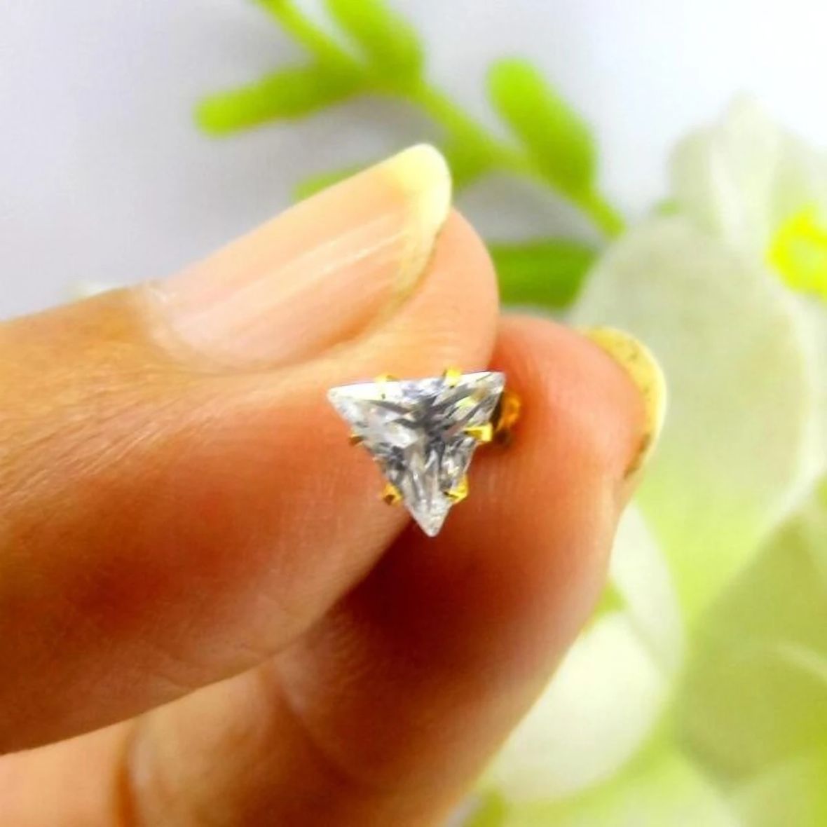 Triangle Nose Pin - White Edition