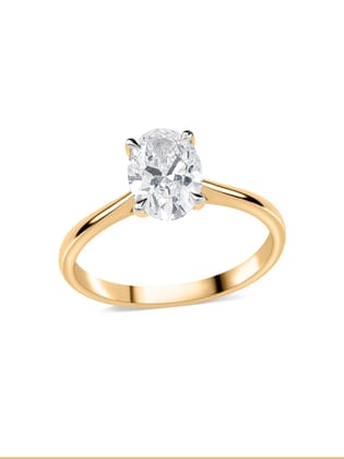Luxury 1.5 Carat Lab Grown Diamond Soiltaire Ring-10 / 9K / Yellow Gold