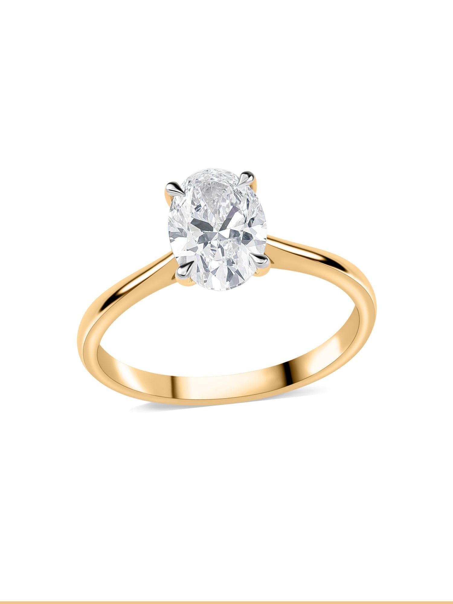 Luxury 1.5 Carat Lab Grown Diamond Soiltaire Ring-10 / 9K / Yellow Gold
