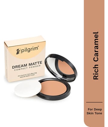 Pilgrim Golden Beige Matte Finish Compact Powder Make Up,For All Skin Type,9G (pack Of 1)
