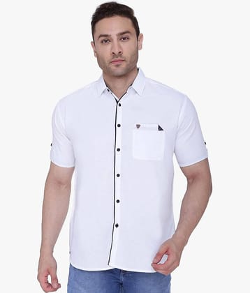 Kuons Avenue - White Linen Slim Fit Men's Casual Shirt ( Pack of 1 )