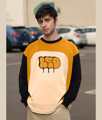 Leotude Men Cotton Blend Regular Fit Printed T-Shirt ( Yellow )
