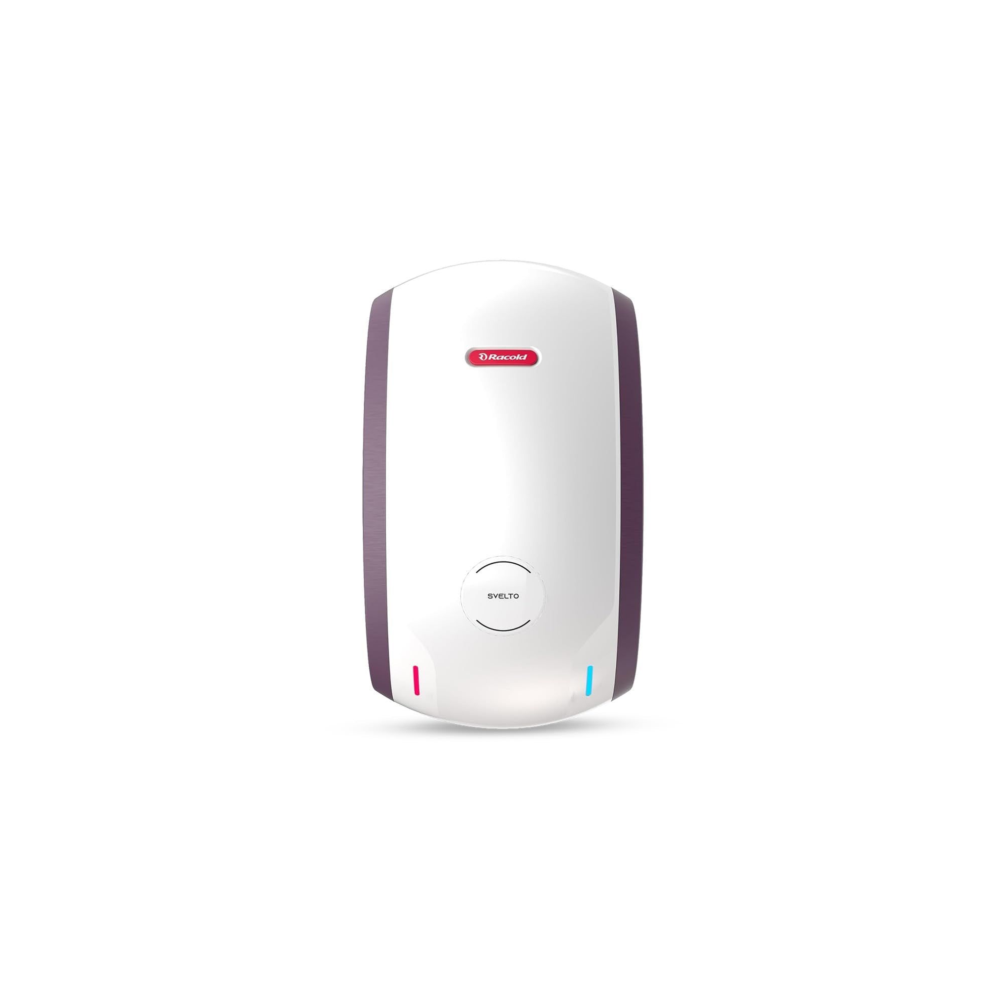 Racold Svelto 3L 4.5KW Vertical Instant Water Heater(Geyser) White | Free Electric Plug |Faster Heating |Rust Proof Body |3 Levels of Safety |Italian Design Racold Svelto 3L 4.5KW Vertical Instant Water Heater(Geyser) White | Free Electric Plug |Faster H
