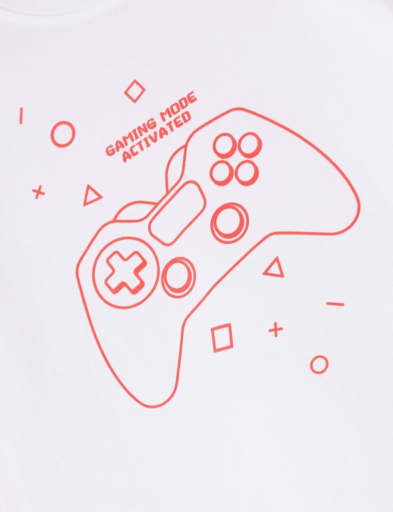 Elegant Kids Boys T shirt Cotton Pure White Joystick 2025 at ShopCircuit | ONDC