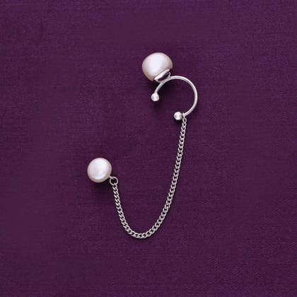 Bounded Beauty Pearl Silver Earrings-Pearl / Silver