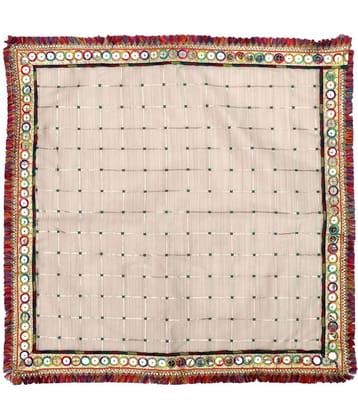 Asan Chowki with Emboidery - White