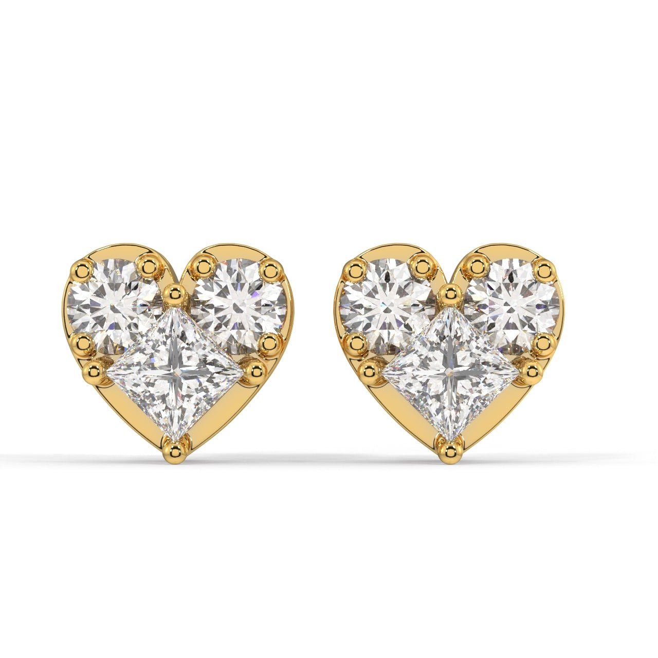 Golden Heart Earrings YELLOW GOLD