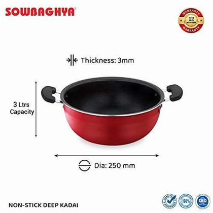 NS Deep kadai with SS Lid- 3 Ltr