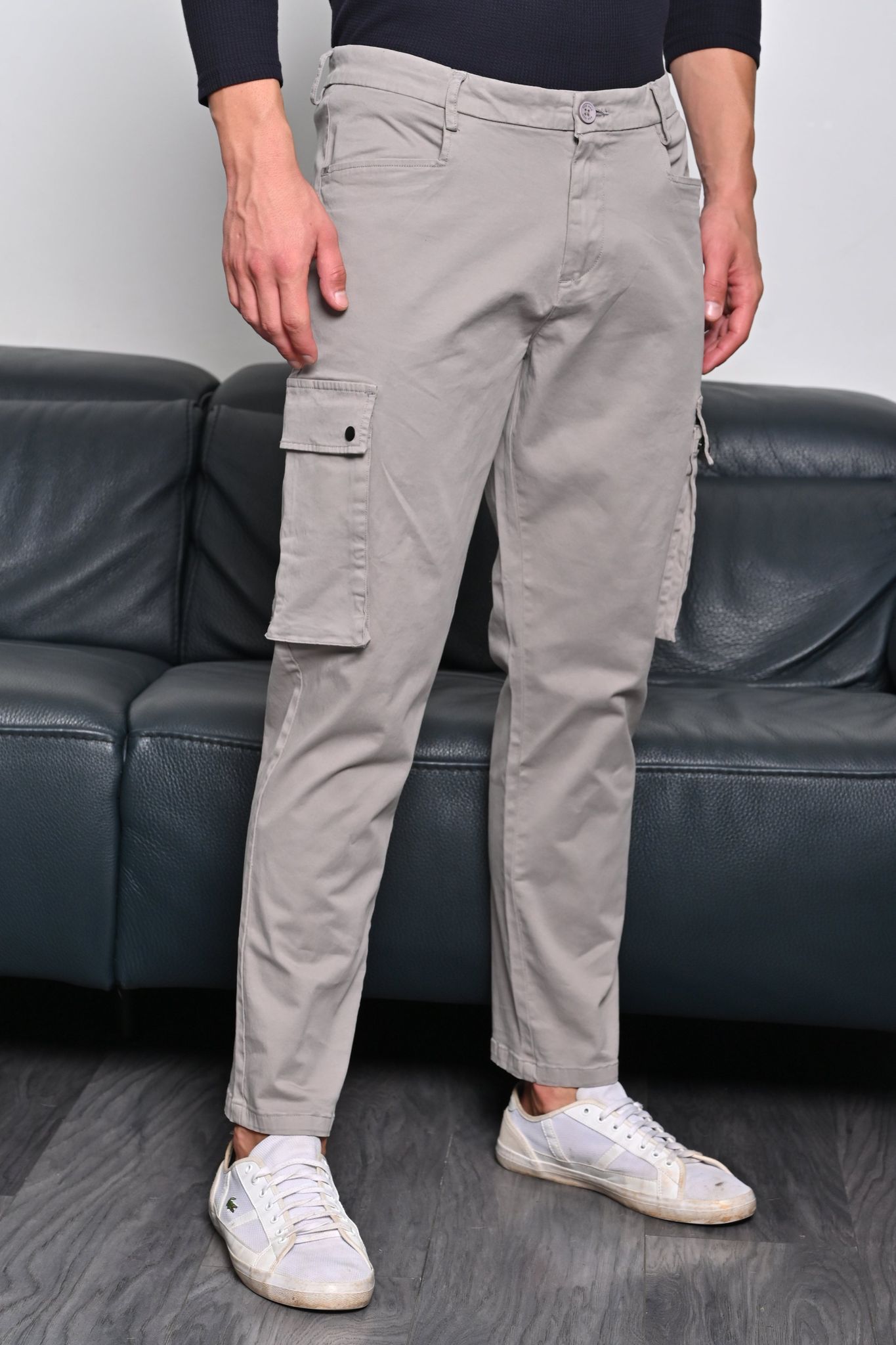 Cambio - Soft Cargo Trouser - Lt Grey-M-32 / LT GREY