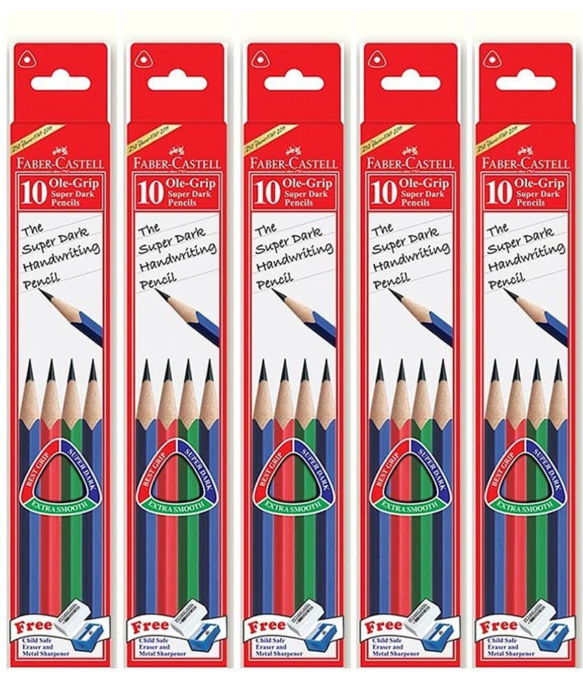 Faber-Castell ole Grip Super Dark Pencils set of 10 (Pack of 6)