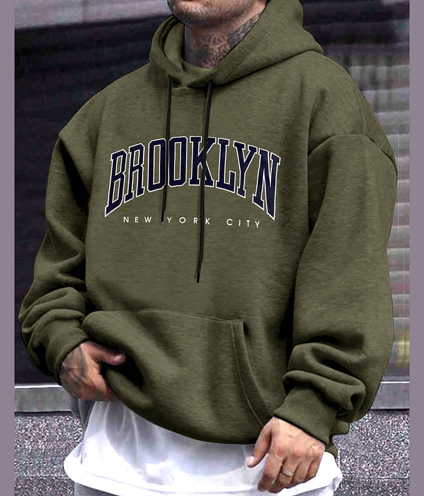 Eyebogler Fleece Hooded Men's Sweatshirt - Green ( Pack of 1 )