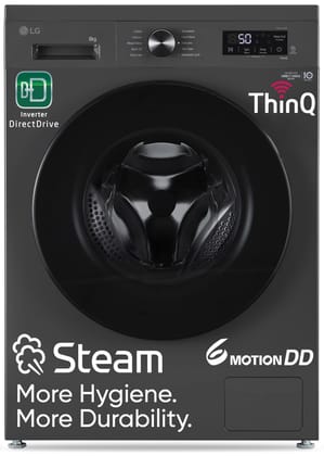 LG 8 Kg, 5 Star, Wi-Fi, Direct Drive Technology, Steam Wash, 6 Motion DD, Fully-Automatic Front Load Washing Machine (FHB1208Z4M, Allergy Care, In-Built Heater, Touch Panel, Middle Black) LG 8 Kg, 5 Star, Wi-Fi, Direct Drive Technology, Steam Wash, 6 Mot