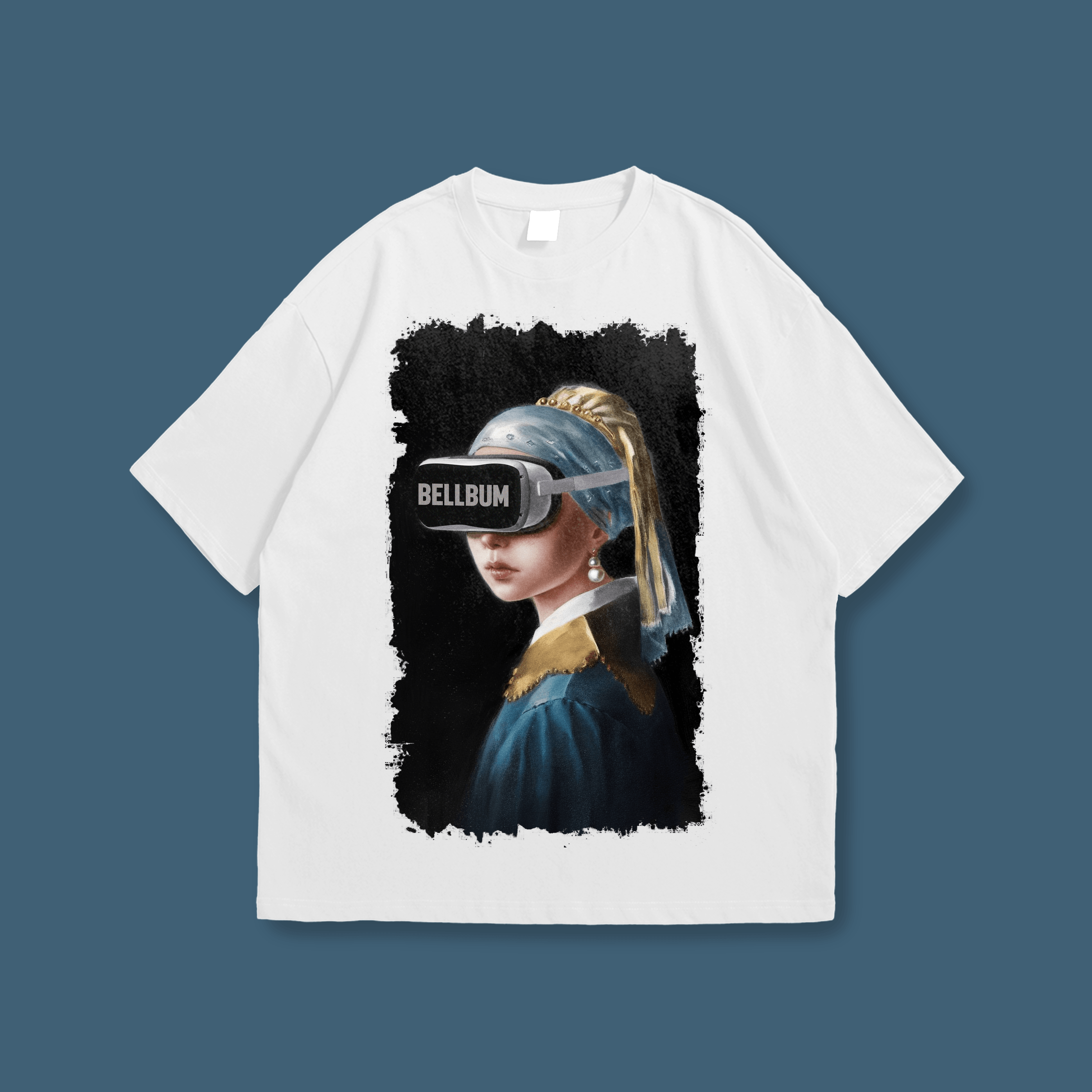 Girl with a Pearl Earring x Vison pro Unisex printed graphic oversized t-shirt-S