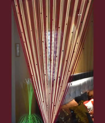 Homefab India Solid Semi-Transparent Rod Pocket Door Curtain 7ft (Pack of 1) - Maroon