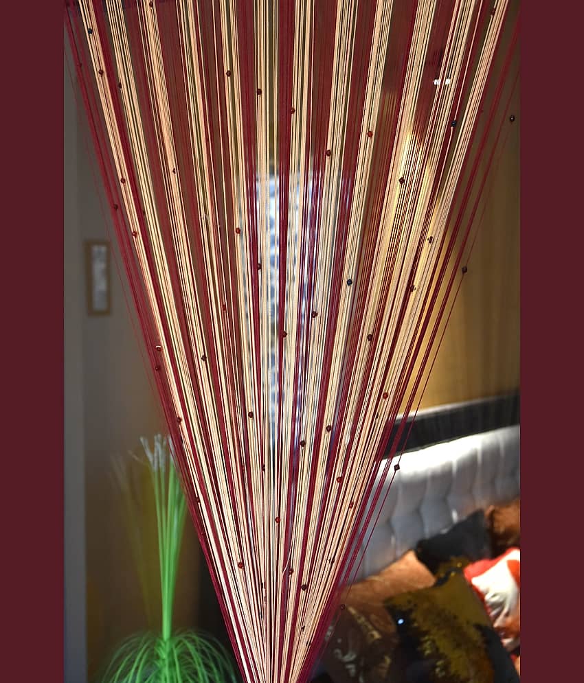 Homefab India Solid Semi-Transparent Rod Pocket Door Curtain 7ft (Pack of 1) - Maroon