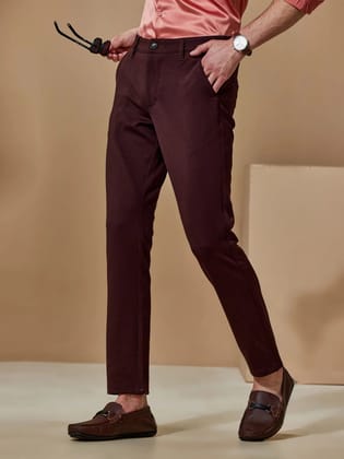 MAROON 4 WAY LYCRA WAIST ADJUSTABLE TROUSER-28