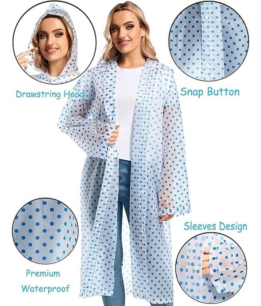 Infispace Polyester Long Raincoat - Blue