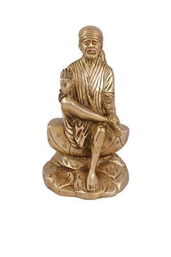 Arihant Craft� Hindu God Shirdi Sai Baba Idol Hand Work Showpiece � 21.5 cm (Brass, Gold)