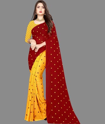 ANAND SAREES Georgette Printed Saree With Unstitched Blouse Piece ( Purple )