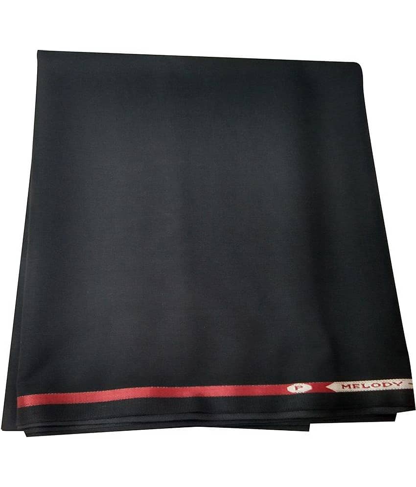 Kundan Poly Viscose Black Matty Plain 1.30 Mtr Cut