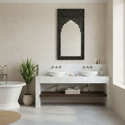 Wooden Carved Frame Mirror Glass-Dressing Mirror