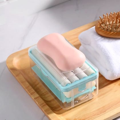 Multifunctional Portable Soap Dish & Dispenser with Roller & Drain Holes - Home & Kitchen Accessory  by Ruhi Import Store