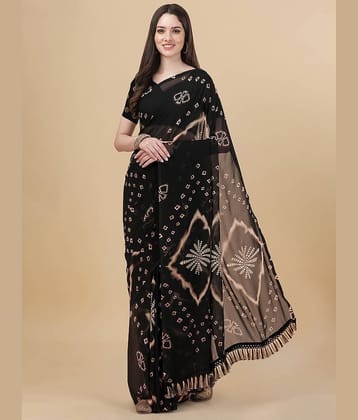 THE PRIVATE LABLE Georgette Printed Saree With Unstitched Blouse Piece ( Multicolor )