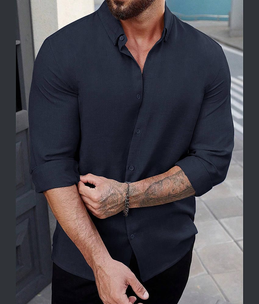 Eyebogler Poly Cotton Regular Fit Solids Full Sleeves Men's Casual Shirt - Multi ( Pack of 1 )