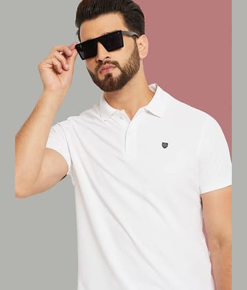 OGEN Pack of 1 Cotton Blend Regular Fit Solid Half Sleeves Men's Polo T Shirt ( White )