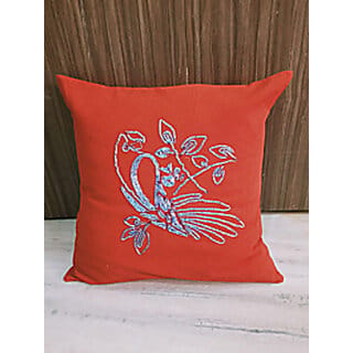 Applique Cushion Cover Red