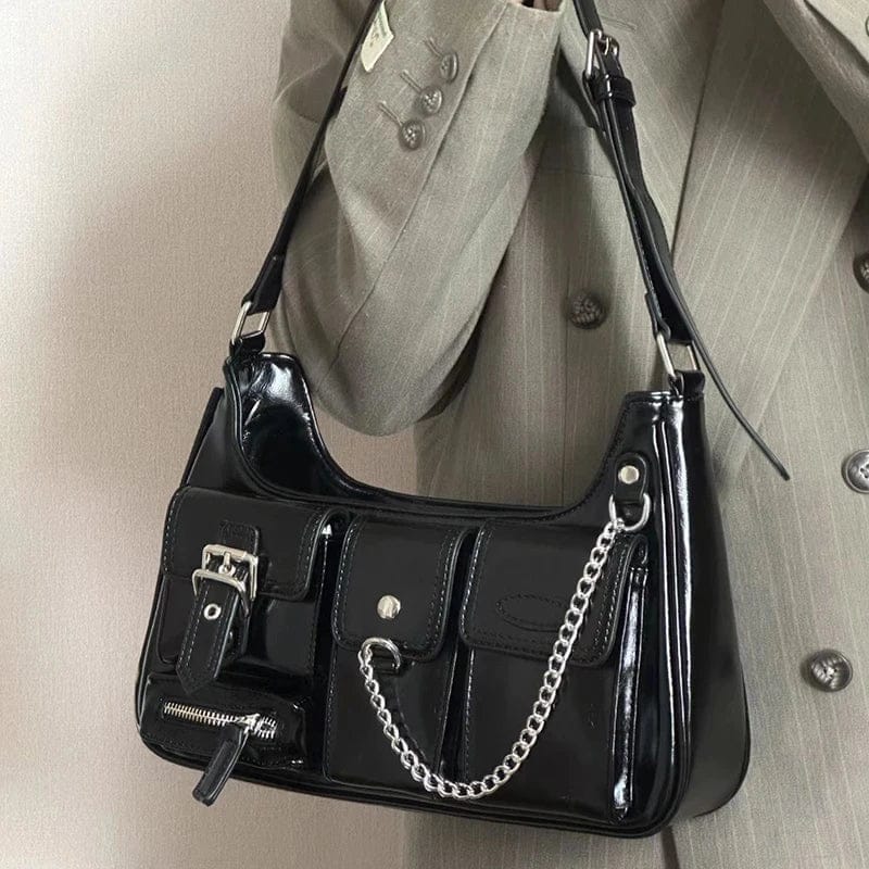 Y2K Fashion Bags Female Small Front Pocket Armpit Bags Solid Color Candy Pu Ladies Shoulder Purses And Handbags For Women