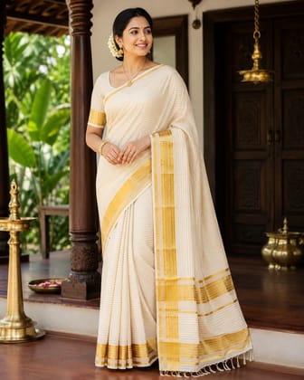 KERALA STYLE ELEGAND SETMUNDU WITH BLOUSE