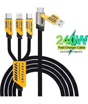 4-in-1 Fast Charging Cable for Type-C, Lightning, USB and V8